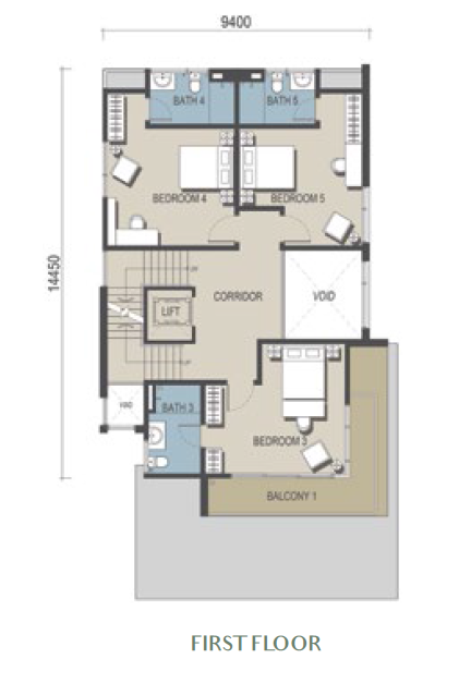 Sierra Hijauan - Type SD4 - First Floor Layout Plan