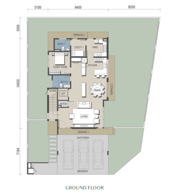 Sierra Hijauan - Type SD4 - Ground Floor Layout Plan