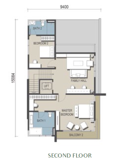 Sierra Hijauan - Type SD4 - Second Floor Layout Plan