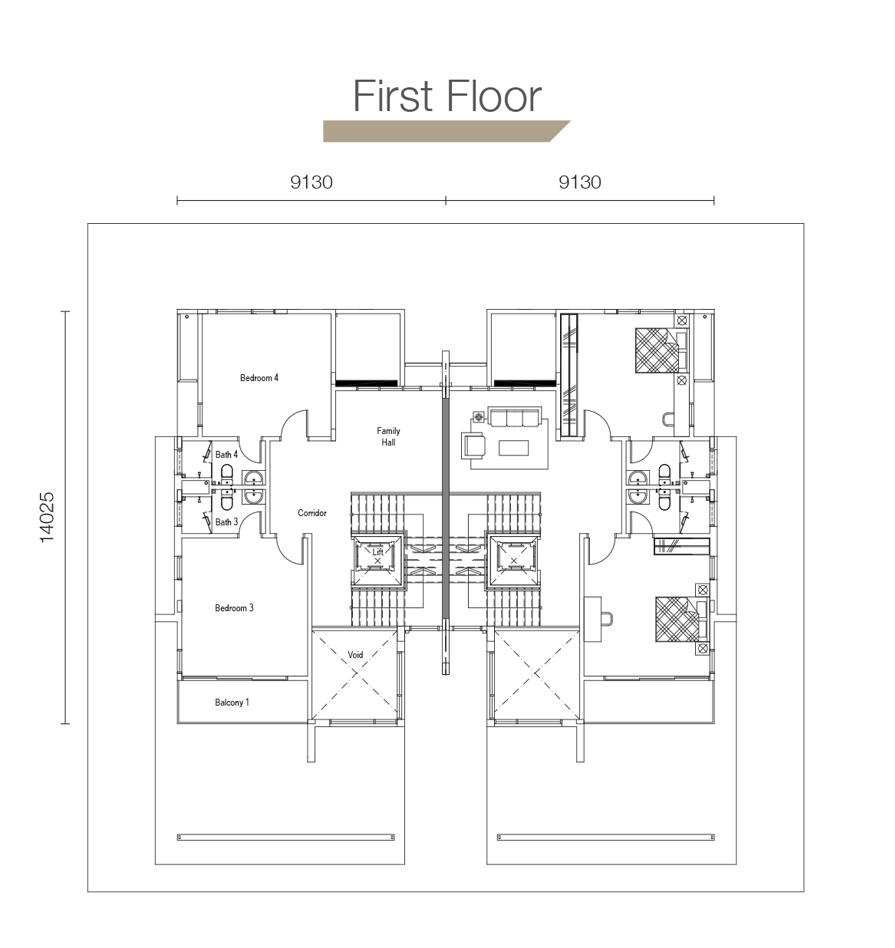 Sierra Hijauan - Type SD3 - First Floor Layout Plan