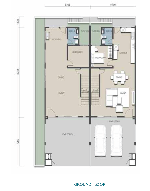 Sierra Hijauan - Type TH2 - Ground Floor Layout Plan