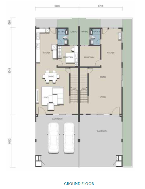 Sierra Hijauan - Type TH3 - Ground Floor Layout Plan